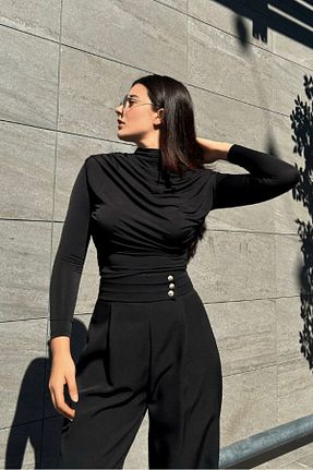 بلوز مشکی زنانه ساده MERİCEY - کد 872443503