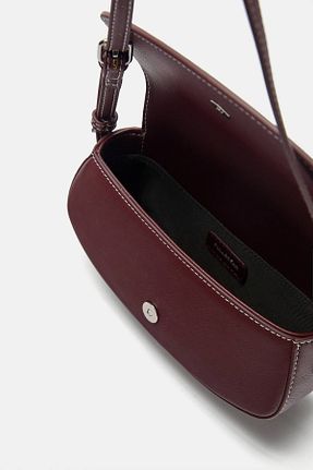 کیف دوشی زرشکی زنانه پلی اورتان Pull & Bear - کد 872463491