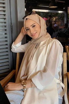 شال بژ زنانه پلی استر Madame Polo - کد 316852706