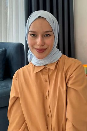 شال آبی زنانه پلی استر Madame Polo - کد 837341537
