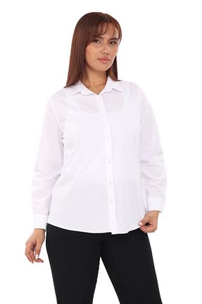 پیراهن سفید زنانه سایز بزرگ Lady Majestic - کد 850000614