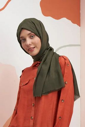 شال خاکی زنانه پلی استر Madame Polo - کد 52648731