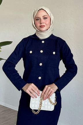 ست بالاتنه و پائین تنه حجاب سرمه ای زنانه رگولار InStyle - کد 872474863