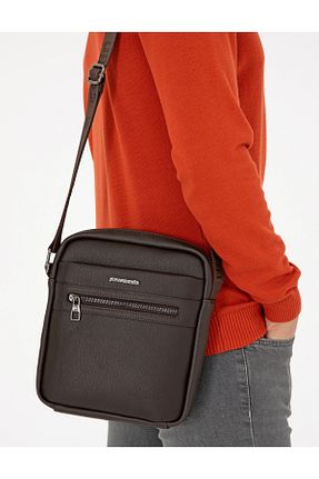 کیف دوشی قهوه ای مردانه چرم مصنوعی Pierre Cardin - کد 872484391