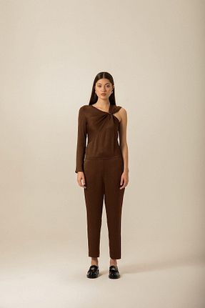 شلوار قهوه ای زنانه بافتنی Rue - کد 789081933