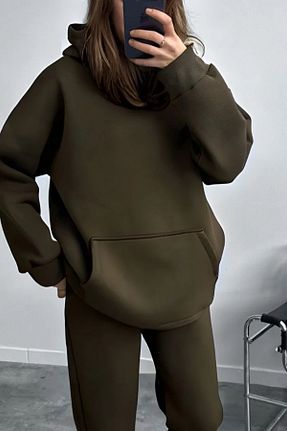 سوئیشرت اسپرت خاکی زنانه اورسایز ruNadeS - کد 872525551