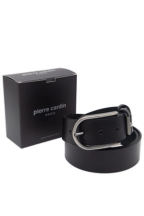 کمربند مشکی مردانه چرم خالص Pierre Cardin - کد 872525992