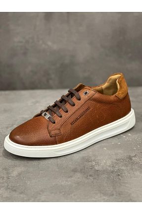 کفش اسنیکر قهوه ای مردانه بند دار LUCIANO BELLINI - کد 872523597