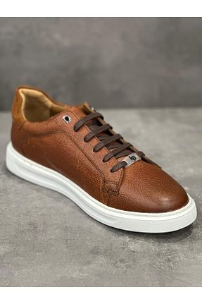 کفش اسنیکر قهوه ای مردانه بند دار LUCIANO BELLINI - کد 872523597