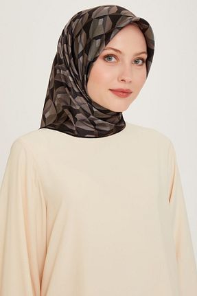 روسری مشکی کرپ ساتن ابریشم Armine - کد 872525976