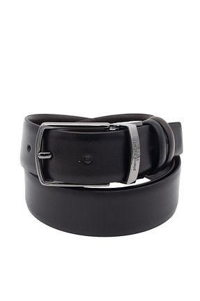 کمربند مشکی مردانه چرم خالص Pierre Cardin - کد 872527211