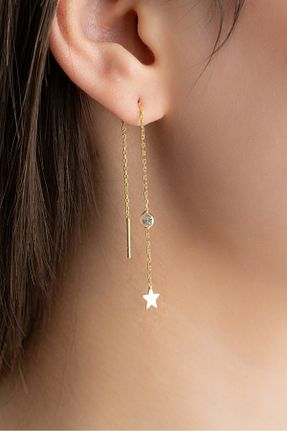 گوشواره نقره طلائی زنانه 925 عیار ESSARE - کد 868316080