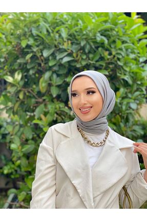 شال طوسی زنانه پنبه پلی استر OykumBone - کد 872541892