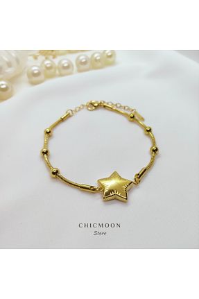 دستبند استیل (فولاد) طلائی زنانه استیل (فولاد) CHICMOON STORE - کد 872544677
