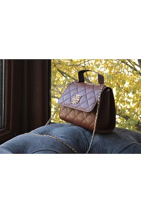 کیف دوشی قهوه ای زنانه چرم مصنوعی Eliuz - کد 872546221