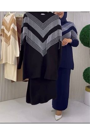 ست بالاتنه و پائین تنه حجاب مشکی زنانه رگولار MODA - کد 872682591
