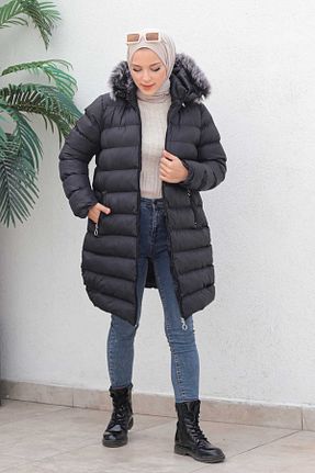 پالتو پشمی سایز بزرگ مشکی زنانه سایز بزرگ İmajButik - کد 410544457