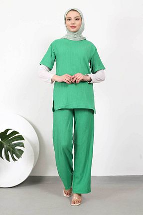 ست بالاتنه و پائین تنه حجاب سبز زنانه رگولار İmajButik - کد 707371371