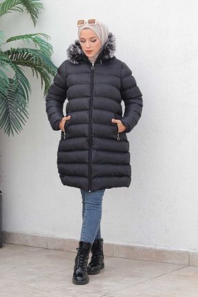 پالتو پشمی سایز بزرگ مشکی زنانه سایز بزرگ İmajButik - کد 410544457