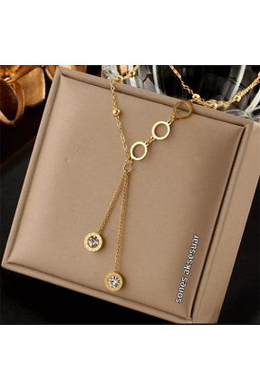 گردنبند استیل ( فولاد ) طلائی زنانه استیل (فولاد) SONES - کد 770871414