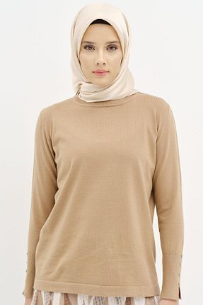 پلیور حجاب قهوه ای زنانه ویسکون Tuğba - کد 875643639