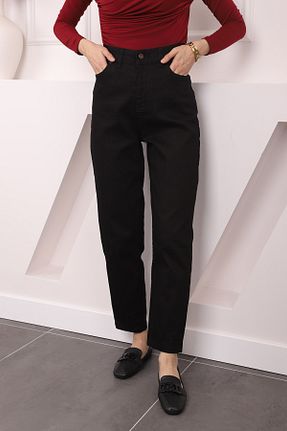 شلوار جین مشکی زنانه پاچه ساده İmajButik - کد 835707096