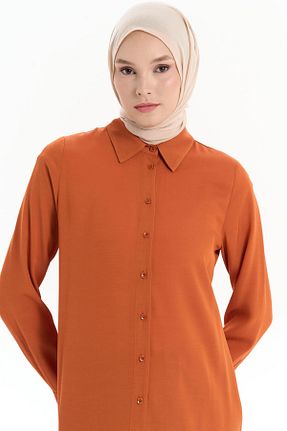 تونیک حجاب قهوه ای زنانه رگولار Tuğba - کد 872911019