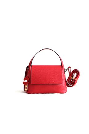 کیف دوشی قرمز زنانه چرم خالص Canpellini - کد 872912008