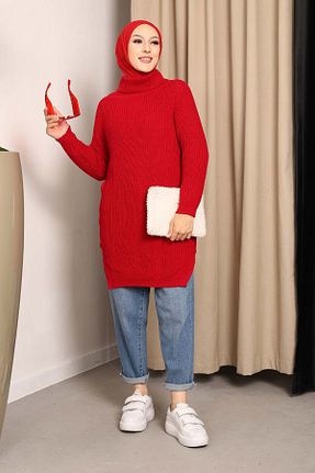 تونیک حجاب زرشکی زنانه تریکو İmajButik - کد 769681447
