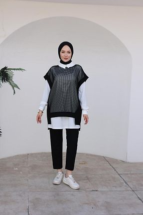 ست بالاتنه و پائین تنه حجاب مشکی زنانه رگولار Armine - کد 872964113