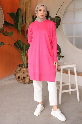 تونیک حجاب صورتی زنانه تریکو İmajButik - کد 799846951
