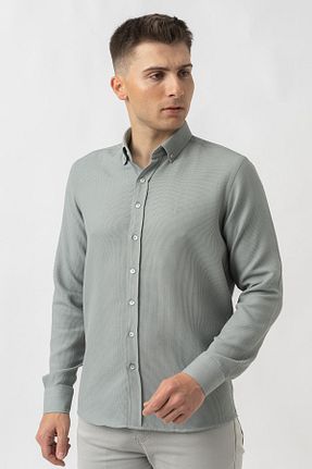 پیراهن طوسی مردانه اسلیم فیت White Stone - کد 815783768