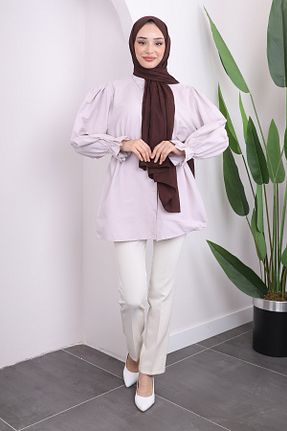 پیراهن حجاب طوسی زنانه رگولار İmajButik - کد 849331633