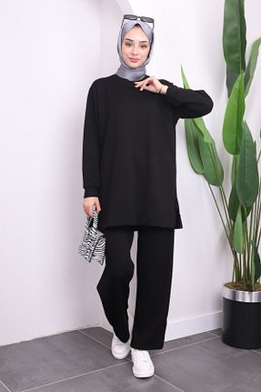 ست بالاتنه و پائین تنه حجاب مشکی زنانه رگولار İmajButik - کد 865498745