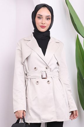 ترنچکت حجاب طوسی زنانه مخلوط پلی استر İmajButik - کد 872931727