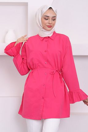 تونیک حجاب صورتی زنانه مخلوط پلی استر İmajButik - کد 852569440
