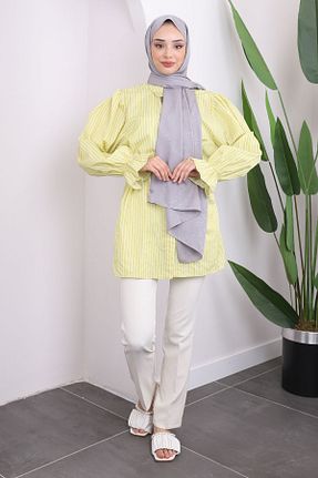 تونیک حجاب سبز زنانه مخلوط پلی استر İmajButik - کد 849331223