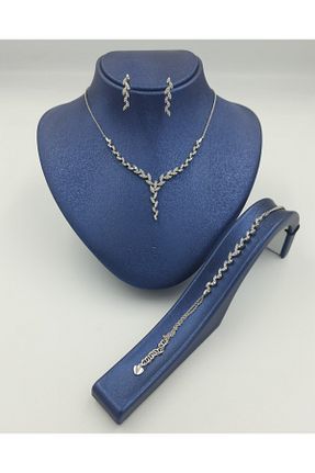 ست طلا سفید زنانه زیرکن ESAS GOLD - کد 313942507