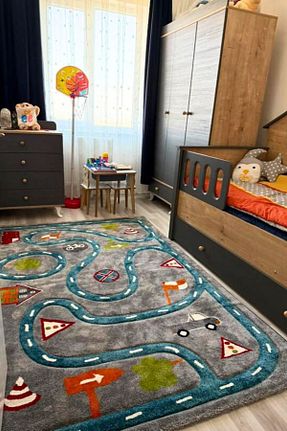 فرش بچه گانه طوسی پلی پروپیلن Cool Halı - کد 825470528