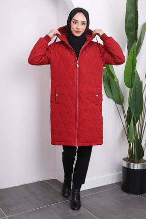 کاپشن حجاب زرشکی زنانه مخلوط پلی استر İmajButik - کد 865498229