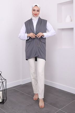 جلیقه حجاب طوسی زنانه رگولار İmajButik - کد 844298063