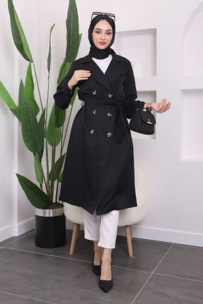 ترنچکت حجاب مشکی زنانه مخلوط پلی استر İmajButik - کد 865496160