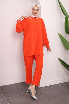 ست بالاتنه و پائین تنه حجاب نارنجی زنانه رگولار İmajButik - کد 838295692