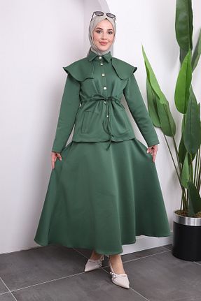 ست بالاتنه و پائین تنه حجاب سبز زنانه رگولار İmajButik - کد 865501462