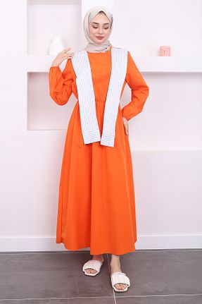 لباس حجاب نارنجی زنانه رگولار İmajButik - کد 845861056