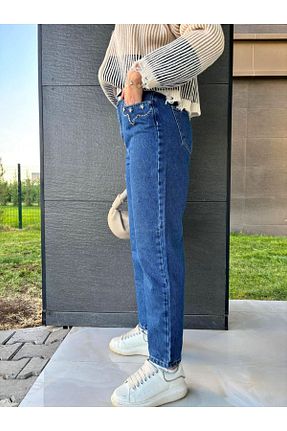 شلوار جین سرمه ای زنانه پاچه تنگ Butik - کد 872943752