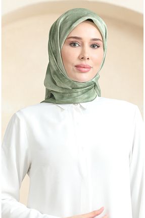 روسری خاکی 90 x 90 sefamerve - کد 872944701