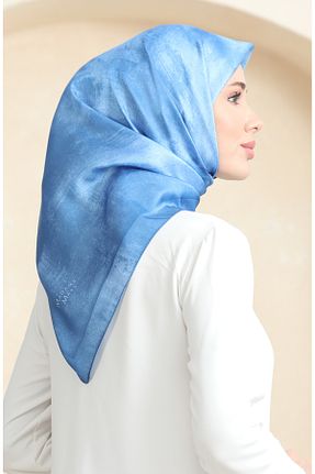 روسری آبی 90 x 90 sefamerve - کد 872943113