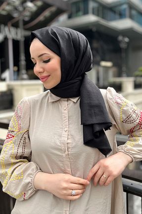 شال مشکی زنانه پنبه پلی استر Aker - کد 826293039