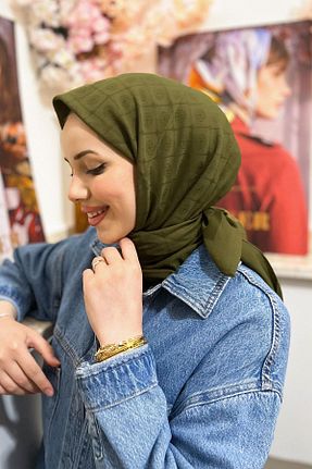 روسری زرد پنبه پلی استر Aker - کد 872954441